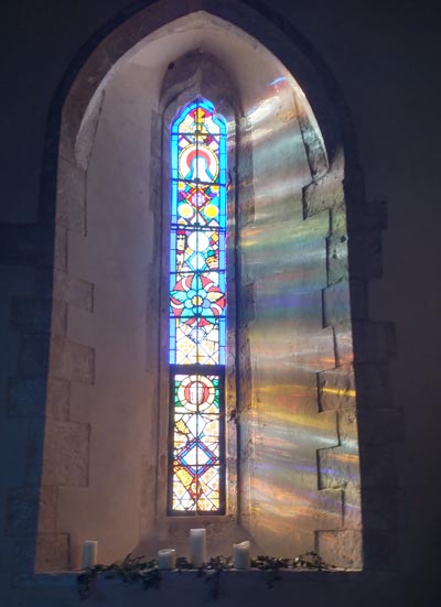 The light through the windows in the Church of St. Michael and All Angels, Chalton was wonderful