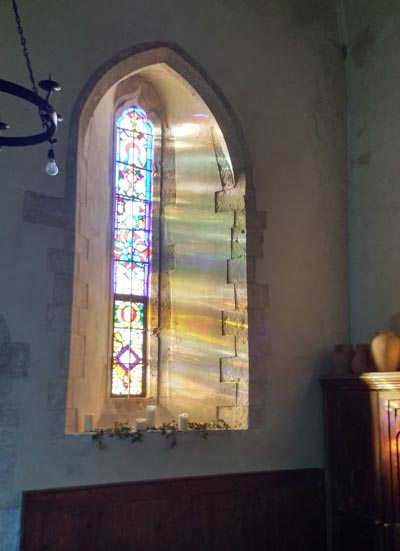The light through the windows in the Church of St. Michael and All Angels, Chalton was wonderful